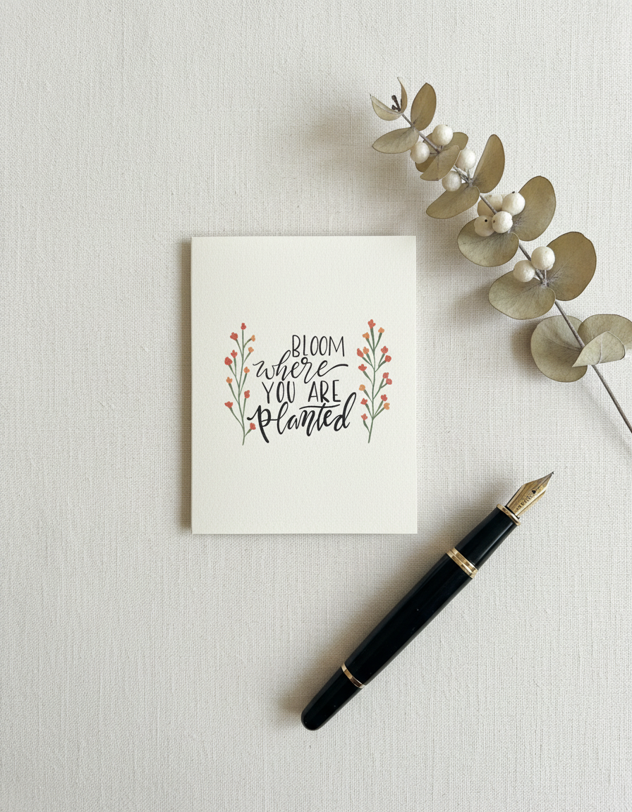Green Vine Thank You Card
