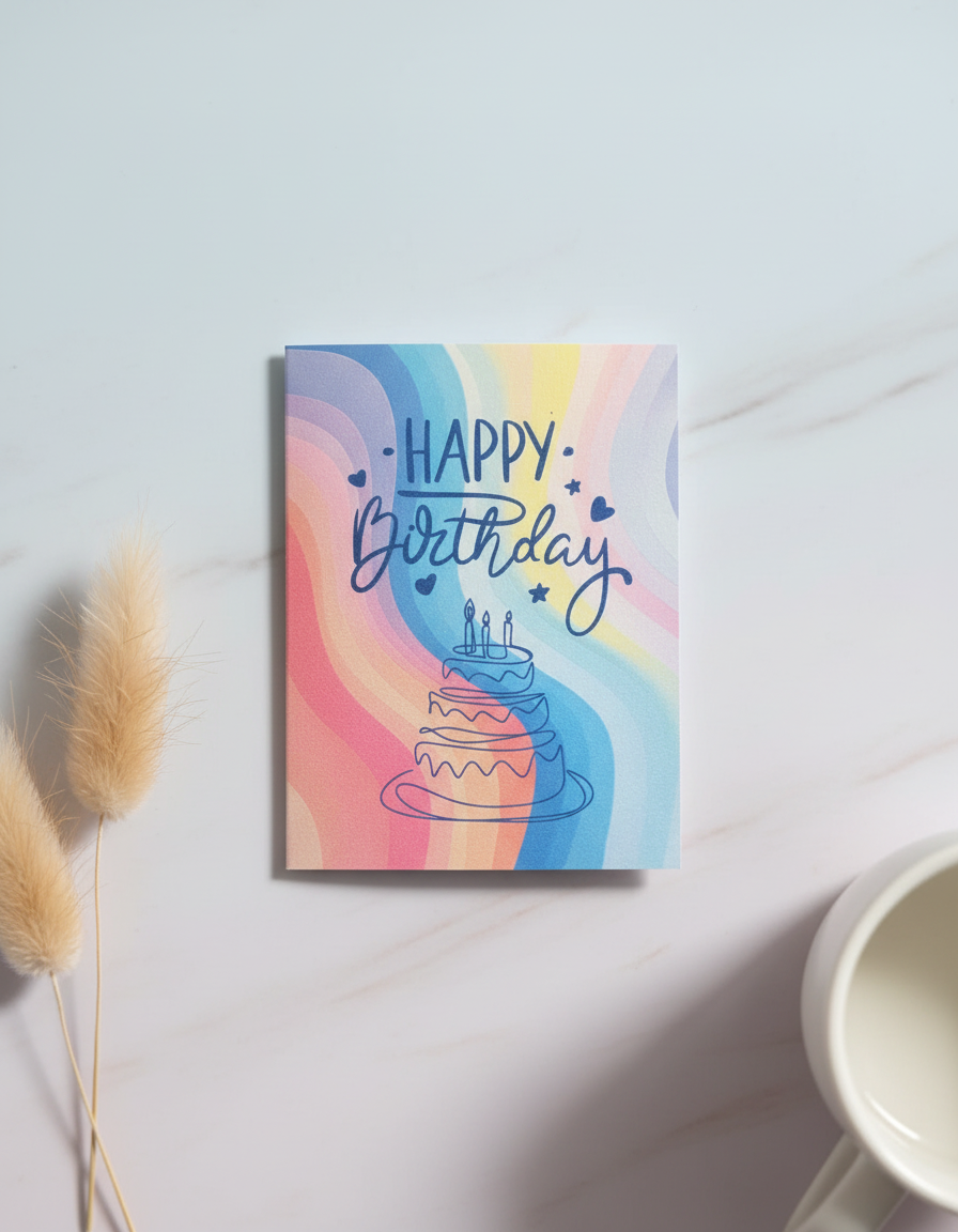 Rainbow Cake Birthday Card