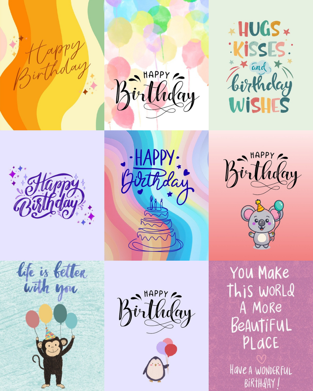 Happy Birthday Pack of Nine