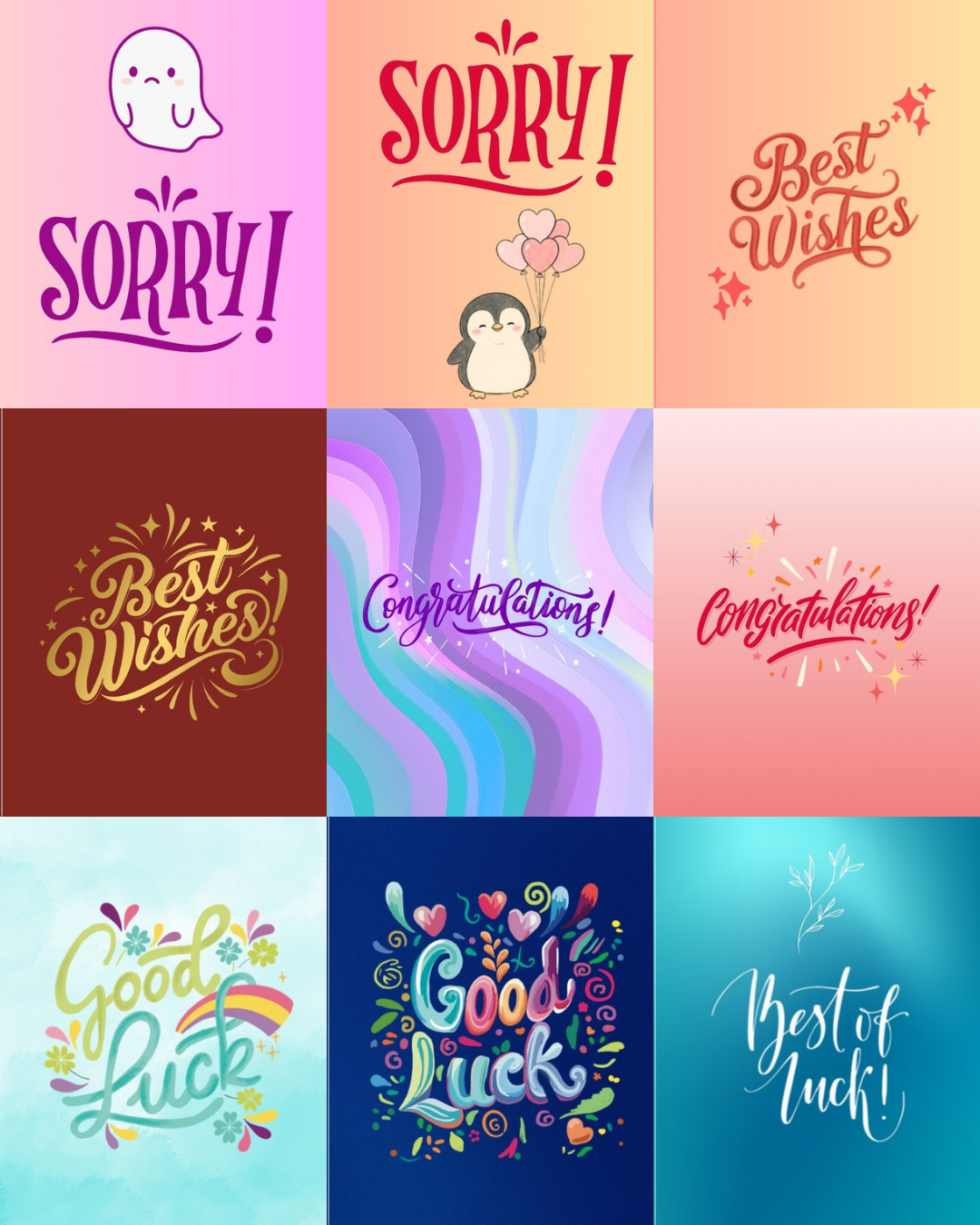Thoughtful Wishes Pack of Nine