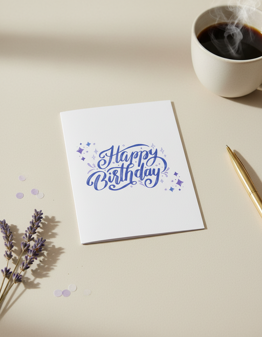Purple Sparkle Birthday Card