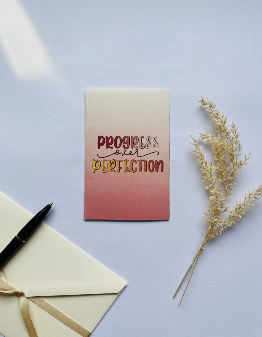 Progress Over Perfection Card