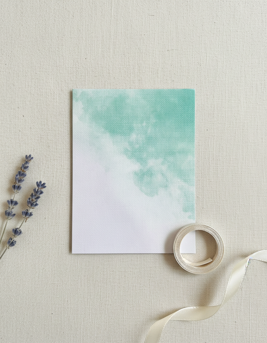 Crisp Teal Wash Card