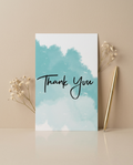 Teal Watercolour Thank You Card