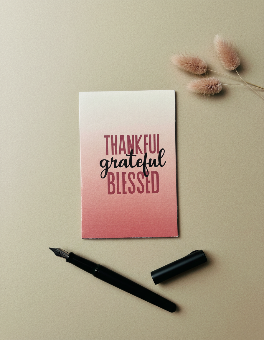 Thankful Grateful Blessed Card