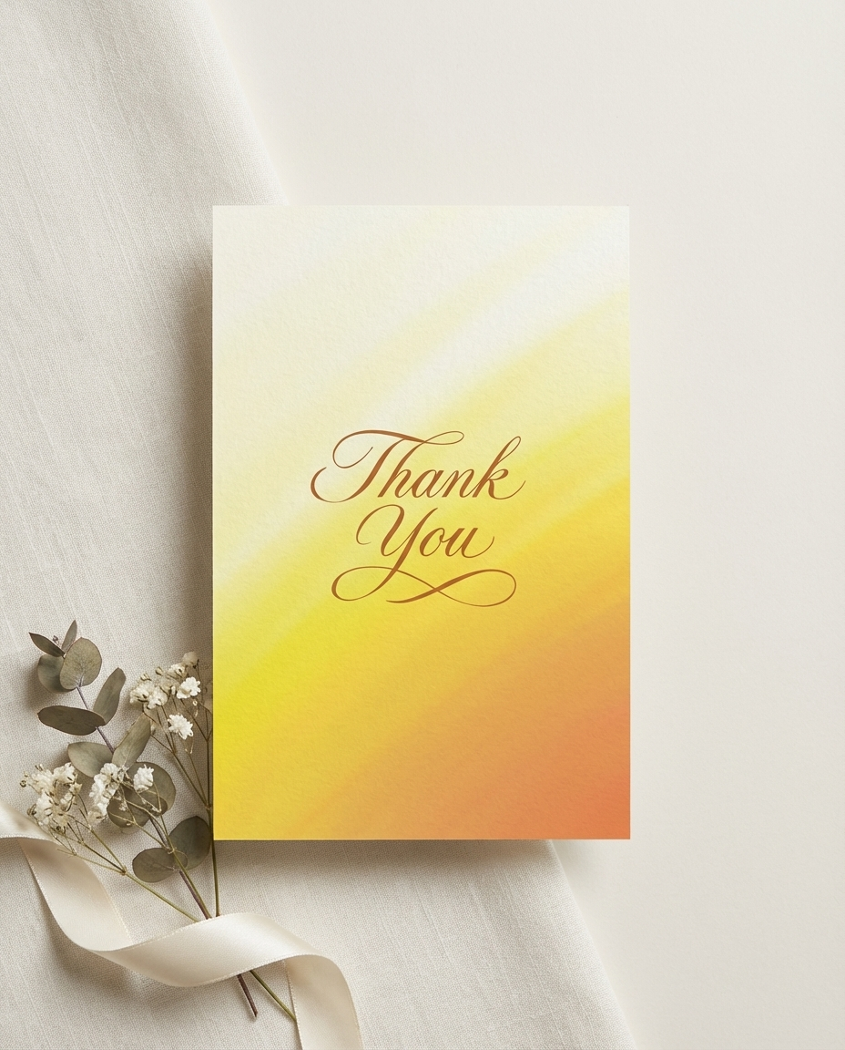 Golden Glow Thank You Card