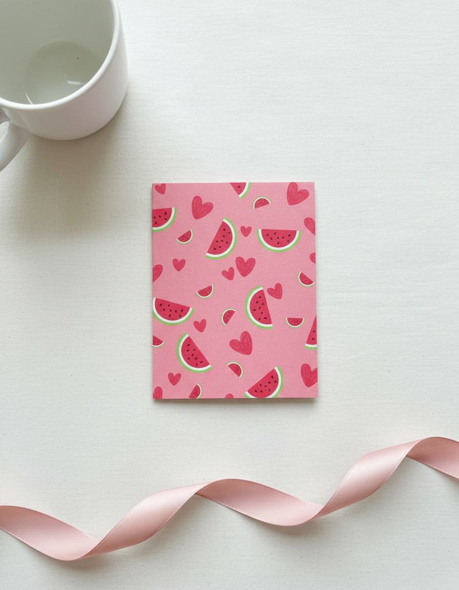 Watermelon Hearts Card