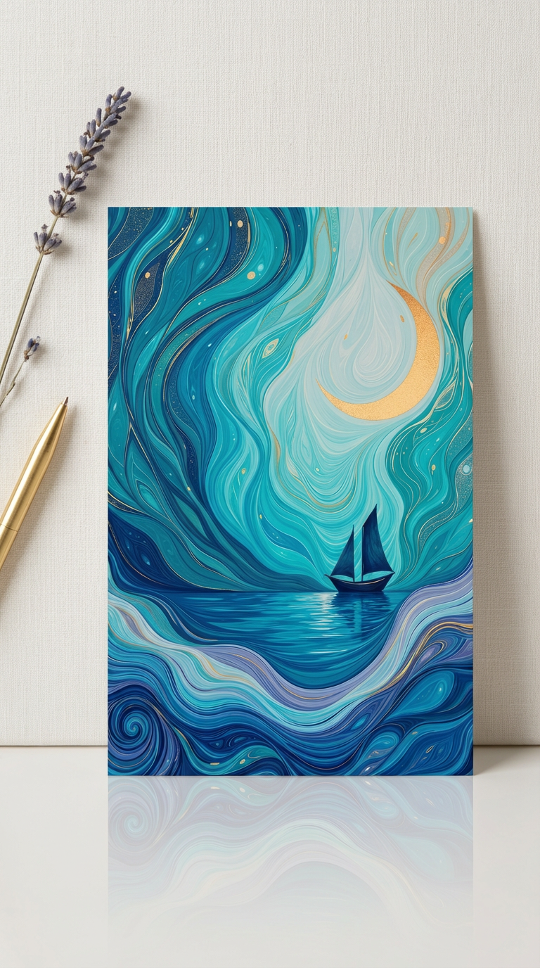 Moonlit Sail Card