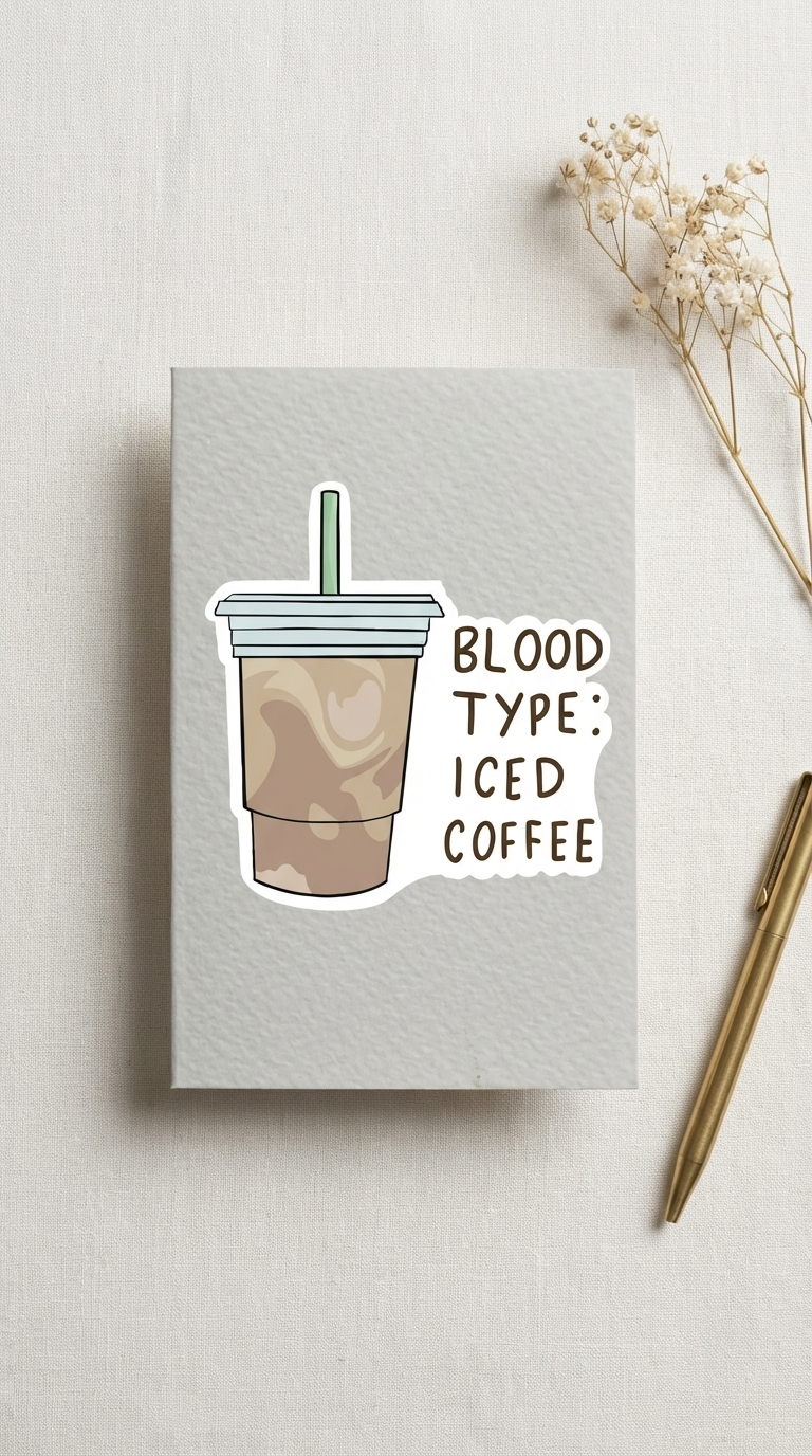 Blood Type Iced Coffee Card