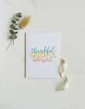 Golden Thankful Grateful Blessed Card