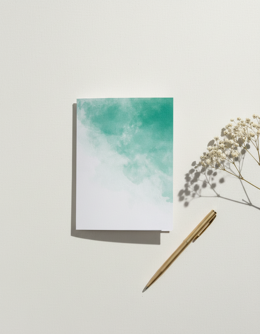 Green Watercolour Wash Card