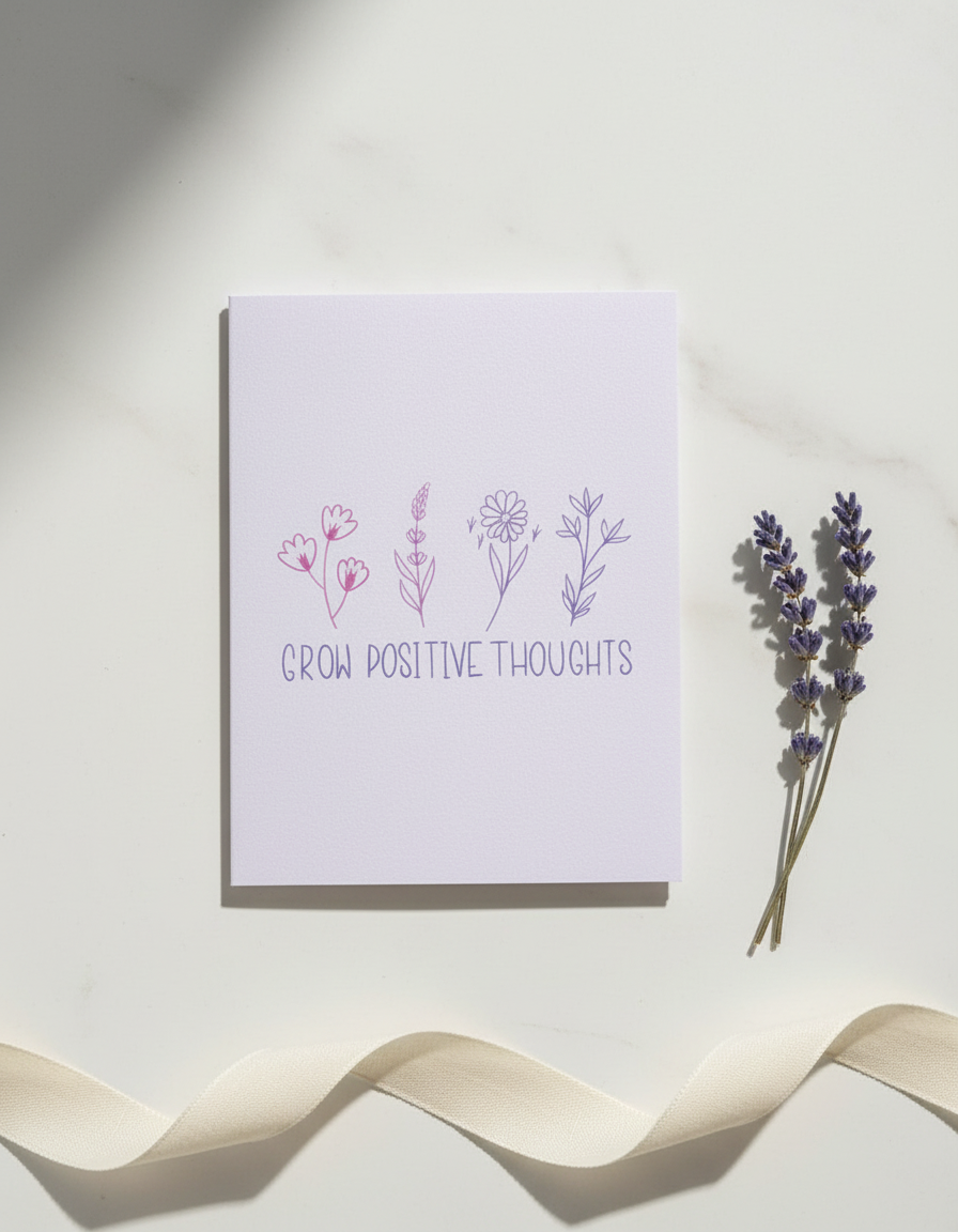 Grow Positive Thoughts Card