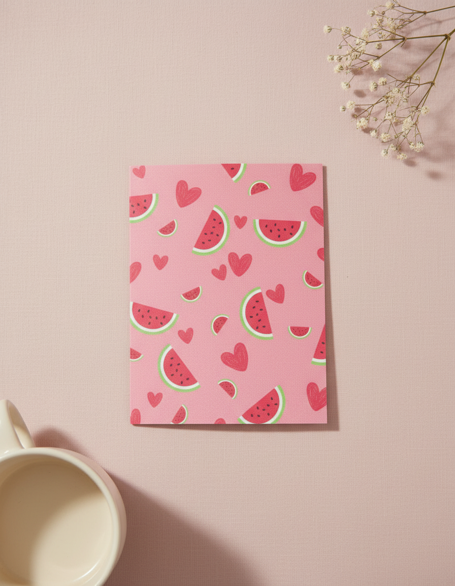 Watermelon Hearts Card