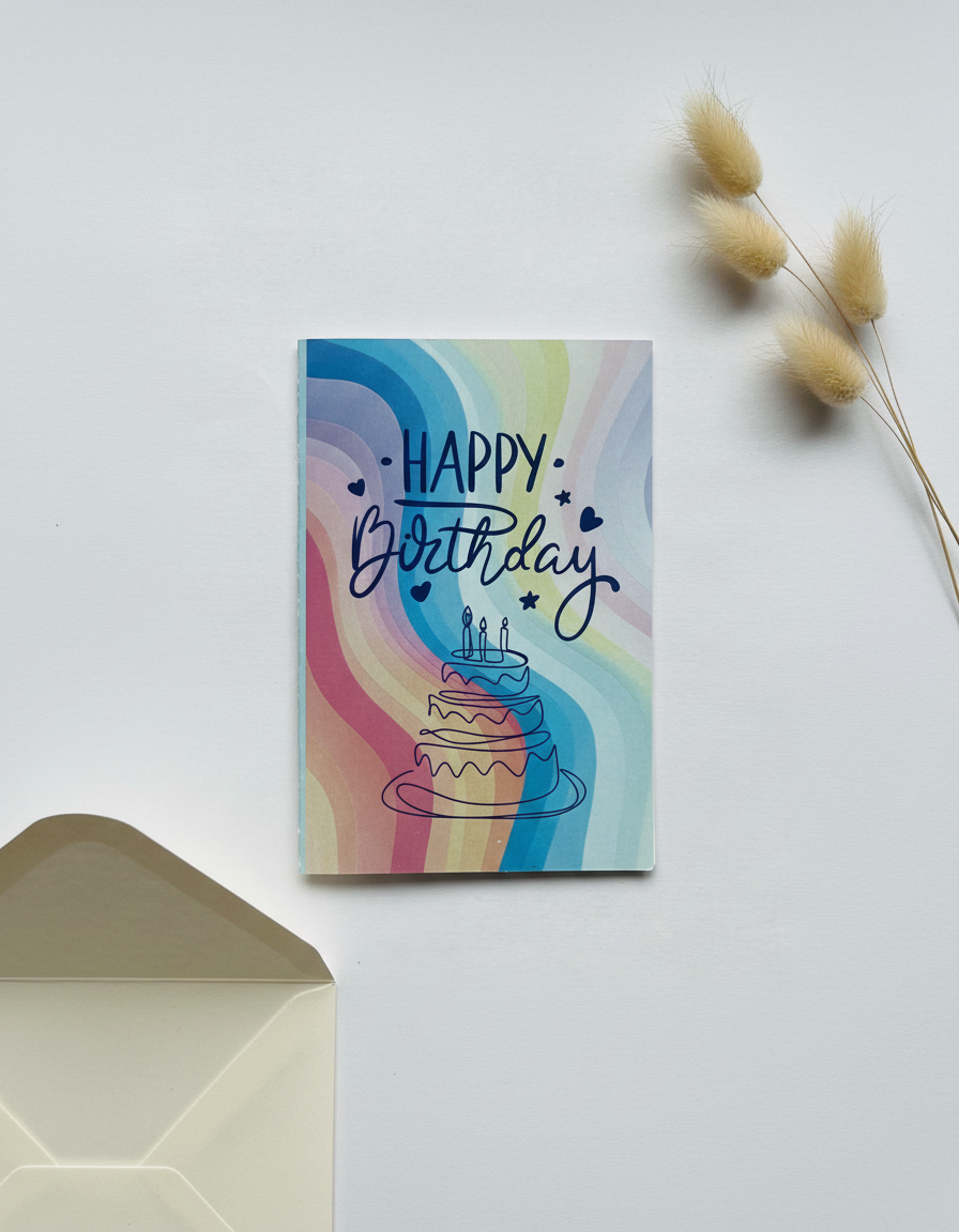 Rainbow Cake Birthday Card