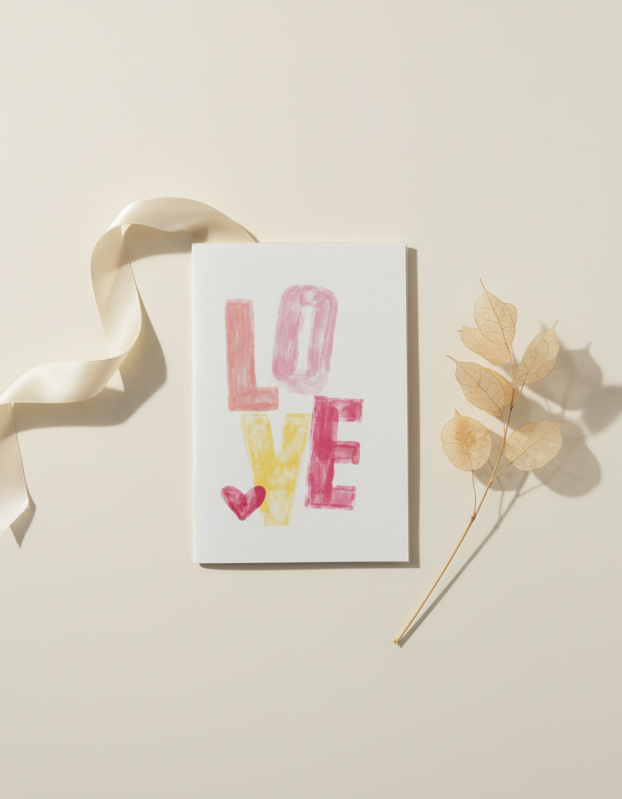 Watercolour Love Card