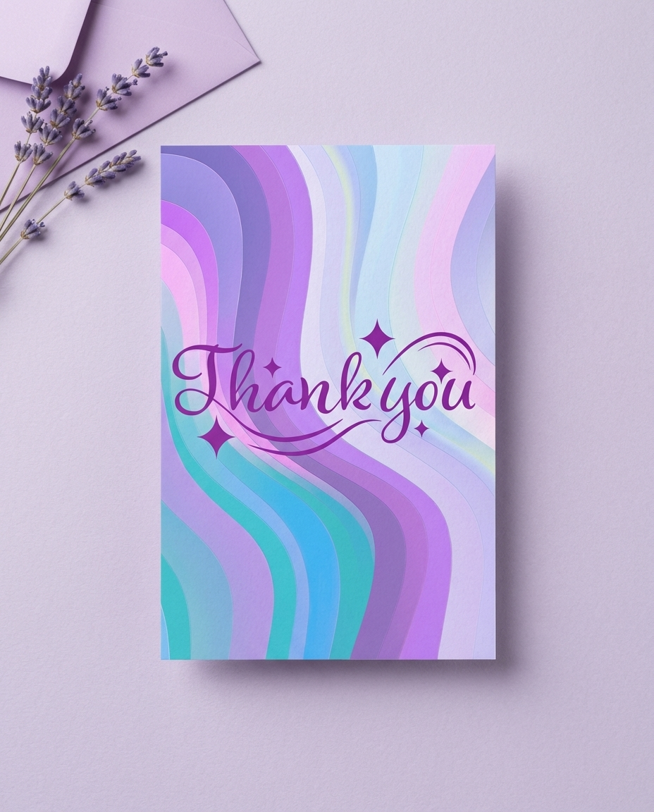Rainbow Sparkle Thank You Card
