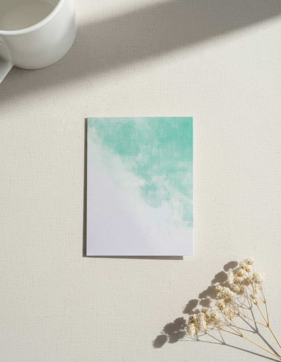 Crisp Teal Wash Card