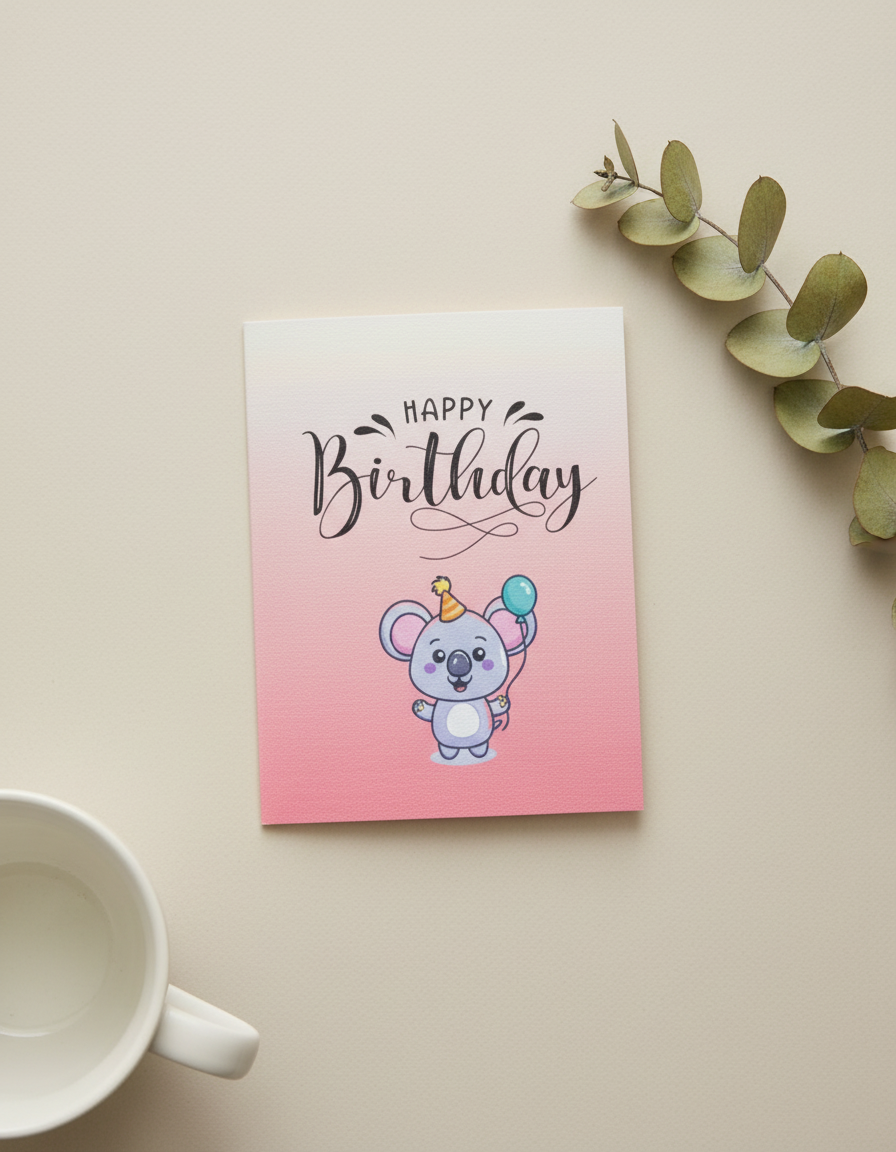 Party Koala Birthday Card