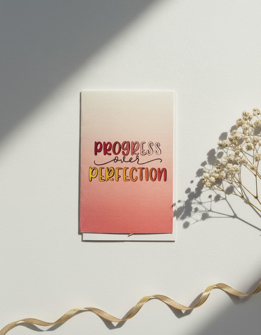 Progress Over Perfection Card