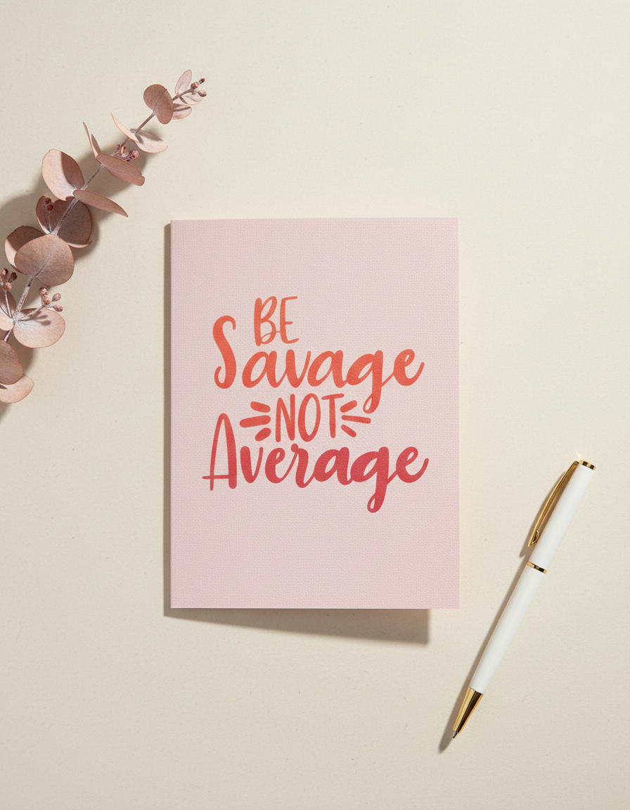 Be Savage Not Average Card