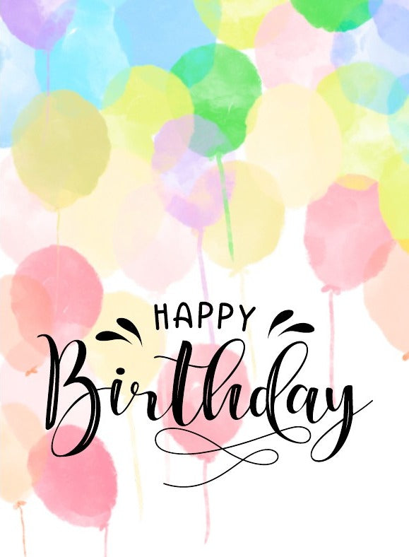 Watercolour Balloons Birthday Card