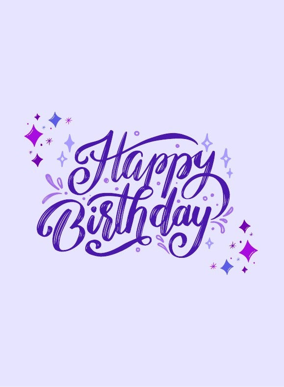 Purple Sparkle Birthday Card placeholder