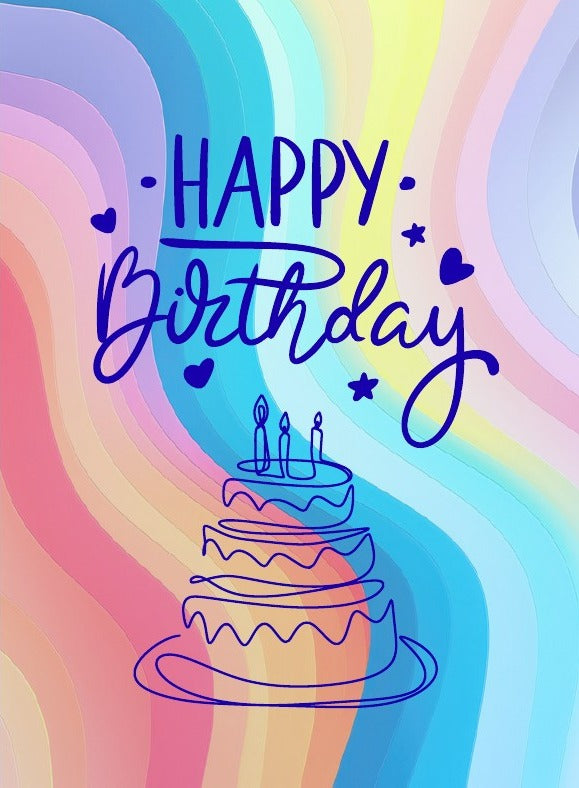 Rainbow Cake Birthday Card placeholder