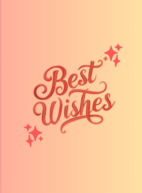 Coral Script Best Wishes Card