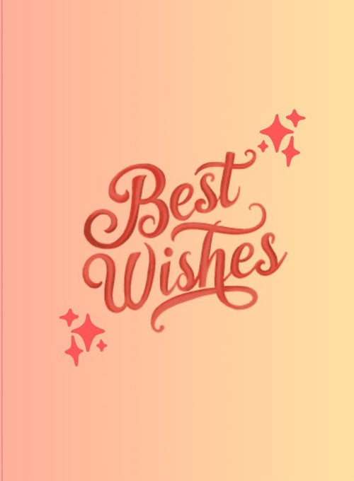 Coral Script Best Wishes Card