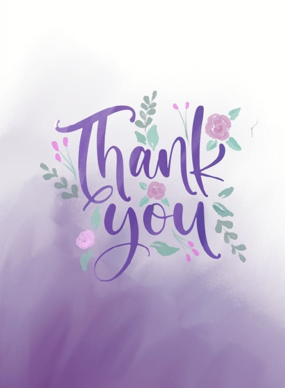 Floral Frame Thank You Card placeholder