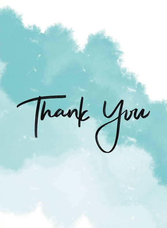 Teal Watercolour Thank You Card placeholder