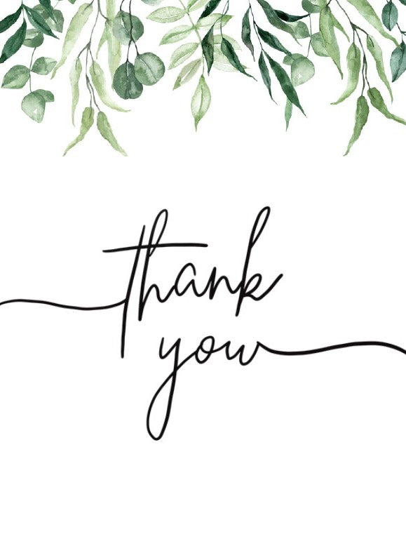 Green Vine Thank You Card placeholder