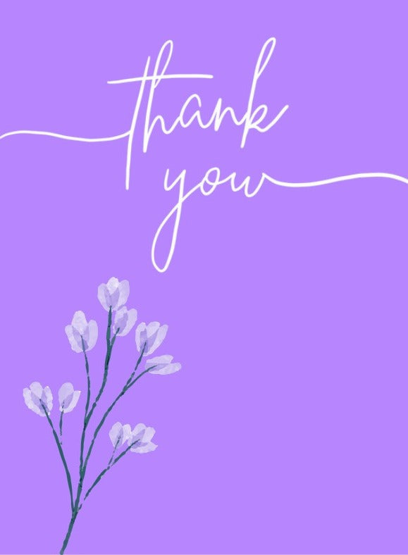 Purple Bloom Thank You Card