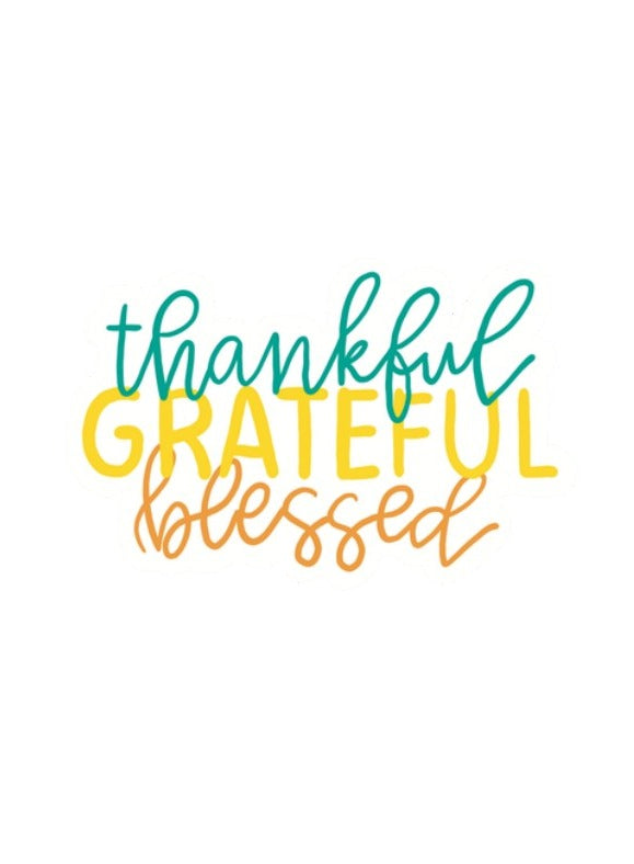 Golden Thankful Grateful Blessed Card placeholder