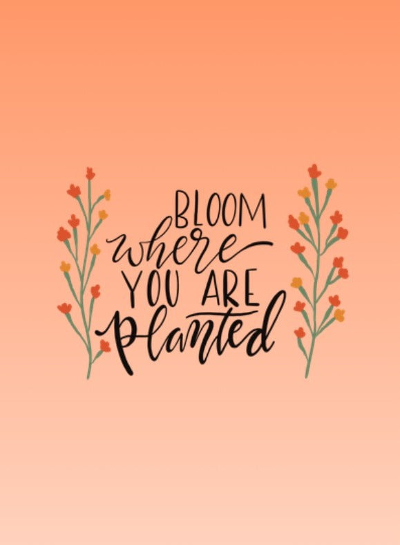 Bloom Where Planted Orange Card