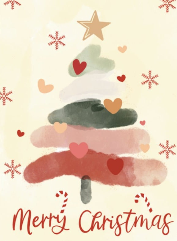 Watercolour Tree Christmas Card placeholder