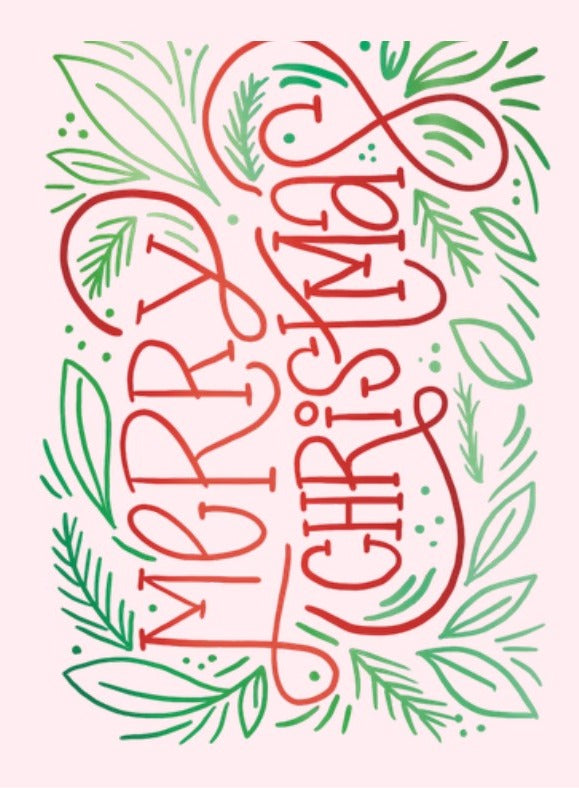 Greenery Merry Christmas Card