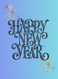 Bold Blue Happy New Year Card