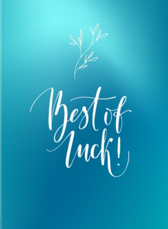 Teal Best of Luck Card